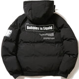 DOPE BOIZO BUBBLE STAND COLLAR DRAWSTRING QUILT JACKET WITH HOODIE - boopdo