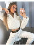 SHEMODA INSPO FAUX FUR SWEATER WITH STAND COLLAR - boopdo