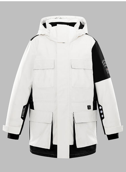PEACE BIRD SKI STYLE PARKA COAT WITH CARBON FIBRE HEATING ELEMENT AND USB CHARGER DETAIL - boopdo