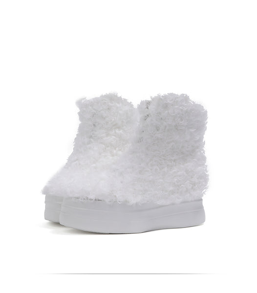 FOXY CHIC KATE MOLA FAUX FUR CHUNKY THICK SOLE SNOW BOOTS - boopdo