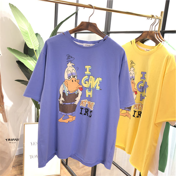 SIMDA CARTOON PRINT OVERSIZED T SHIRT - boopdo