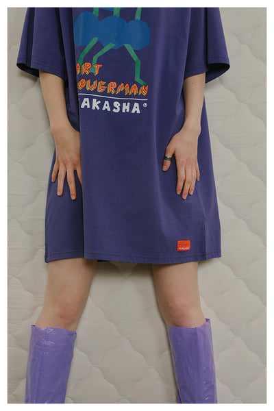 TYAKASHI UNISEX T SHIRT DRESS WITH PRINT DESIGN - boopdo