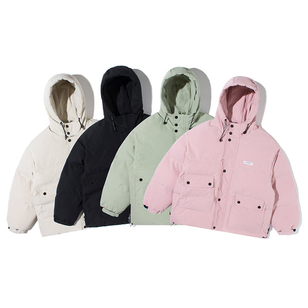 IVORY SWAGGER WOSHIHEC MULTI POCKET STREET CLOTHING HOODED JACKET - boopdo