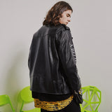 A BELIEF ON THE WAY ABOW LIFE TIGER HEAD PU LEATHER BLACK JACKET - boopdo