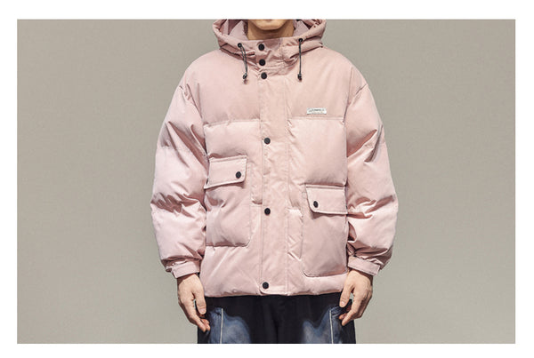 IVORY SWAGGER WOSHIHEC MULTI POCKET STREET CLOTHING HOODED JACKET - boopdo