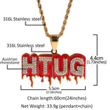 POOYO HTUG STAINLESS STEEL HIPSTER HIP HOP JEWELRY DIAMOND NECKLACE - boopdo