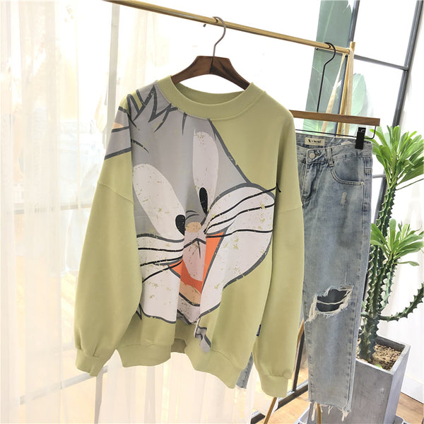 SIMDA LARGE BUGS BUNNY PRINT SWEATSHIRT - boopdo