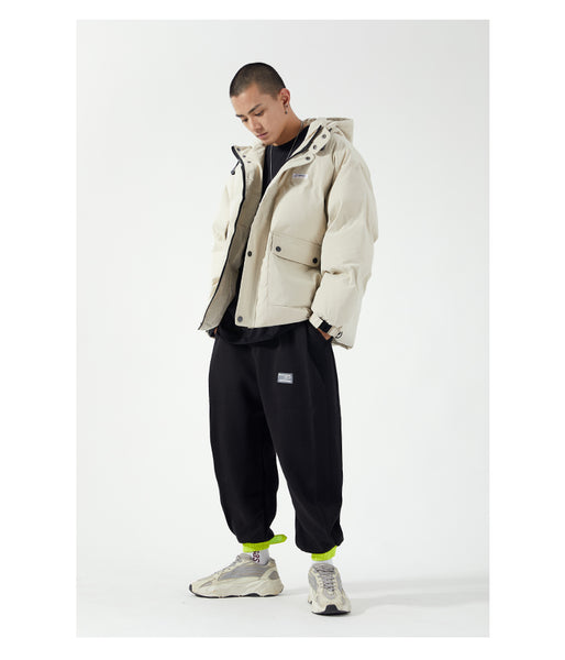 IVORY SWAGGER WOSHIHEC MULTI POCKET STREET CLOTHING HOODED JACKET - boopdo