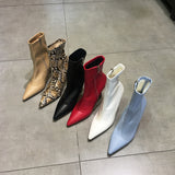 LUXE SEVEN DESIGN HEELED BOOTS WITH POINT TOE - boopdo