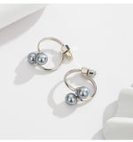 UZL BELLY BAR DESIGN EARRINGS WITH PEARL DETAIL - boopdo