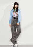 PEACE BIRD HIGH RISE EASY WIDE LEG JEANS IN ACID WASH - boopdo