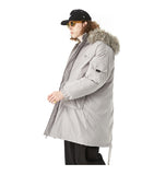 SWAGGER SHOTE MID LENGTH FAUX FUR COLLAR HOODED JACKET - boopdo