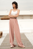 VERRAGE HIGH WAIST WIDE LEG TROUSERS IN PINK - boopdo