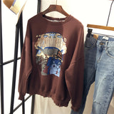 SIMDA LONG SLEEVE SWEATSHIRT WITH GRAPHIC PRINT - boopdo