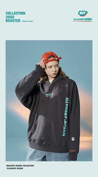 BEASTER COLLECTION ILLUSORY OCEAN EMBROIDERY UNISEX HOODIE SWEATSHIRT - boopdo