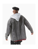 ZEPZU FERGO BEEDOO DETACHABLE HOODED DENIM JEAN JACKET - boopdo