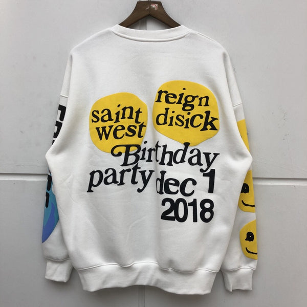 FOGZO LUCKY ME ITS MY BDAY SMILEY FACE CREW NECK UNISEX SWEATSHIRTS - boopdo