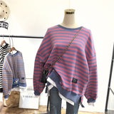 SIMDA DOUBLE LAYER SWEATSHIRT IN STRIPE - boopdo