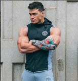 MIRA MUSCLE COTTON FITNESS TRAINING HOODIE VEST - boopdo