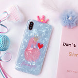 FLAMINGOS EMBOSSES FROSTED SHELL APPLE IPHONE CASES - boopdo