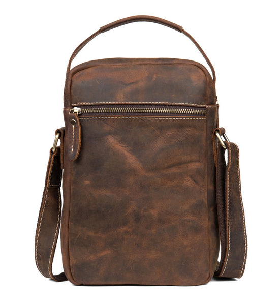 MANTIME FALCONS MCCOX HANDMADE LEATHER MESSENGER HAND BAG IN BROWN - boopdo