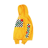 ZACKIE BLACK ROSE CHECKERED HOODIE PULLOVER - boopdo