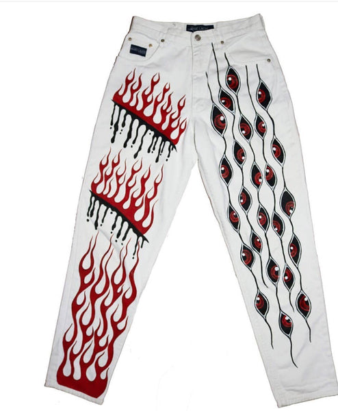 OBITUAR TOKYO ZOMBIE FLAME GRAFFITI CASUAL SWEATPANTS - boopdo