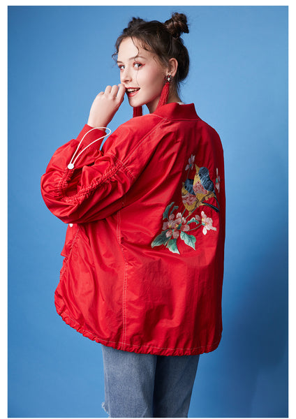 ARTKA OVERSIZED TRACK JACKET WITH EMBROIDERED BACK - boopdo