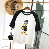 SIMDA DONALD DUCK PRINT COTTON T SHIRT - boopdo