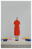 TYAKASHI MIDI SHIRT DRESS IN ORANGE - boopdo