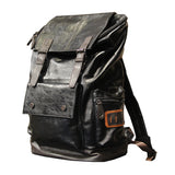 COAC ZIKO LEATHER CASUAL BACKPACK IN BLACK - boopdo