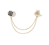 ZEGL CHESS COLLAR BROOCH IN GOLD PLATED - boopdo