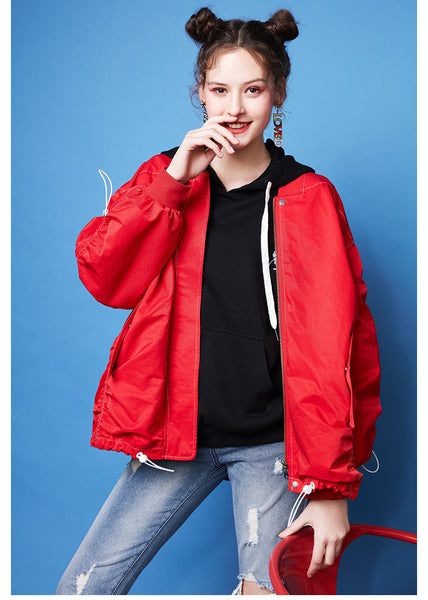 ARTKA OVERSIZED TRACK JACKET WITH EMBROIDERED BACK - boopdo