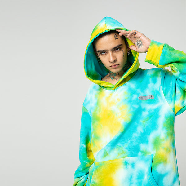 NFWYS BOOPDO DESIGN TIE DYED REFLECTIVE HOODED SWEATSHIRT - boopdo