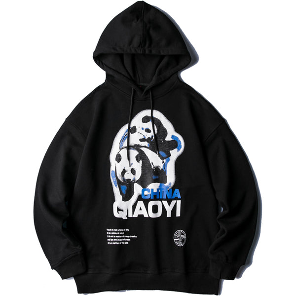 QIAOYI PANDA MOYS STUDIO CASUAL PULLOVER HOODIE - boopdo