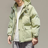 IVORY SWAGGER WOSHIHEC MULTI POCKET STREET CLOTHING HOODED JACKET - boopdo
