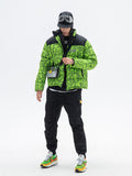 NFWYS FIZOLA HOLOGRAPHIC HIGH NECK BOMBER JACKET IN GREEN CAMO - boopdo