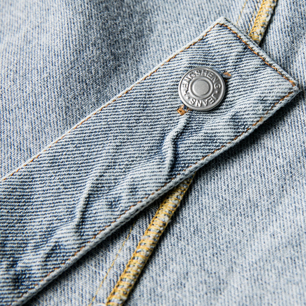 PUCZA RENCHEM GRAFFITO WASHED DENIM JEAN COAT - boopdo