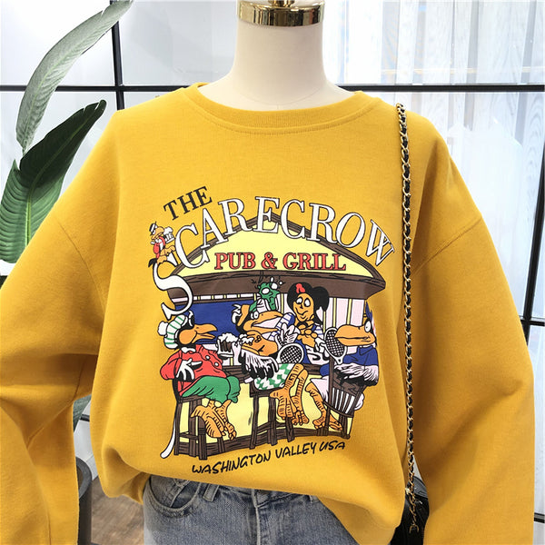 SIMDA WASHINGTON VALLEY USA SWEATSHIRT IN CARTOON PRINT - boopdo