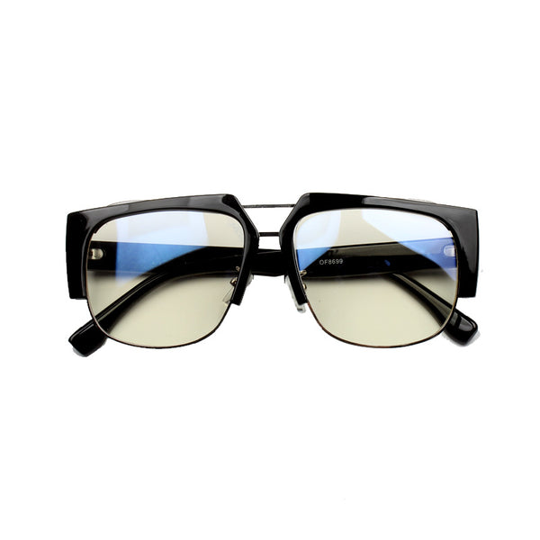 HUACHEN PIGEL CURVED FRAME TRANSPARENT SUNGLASSES - boopdo