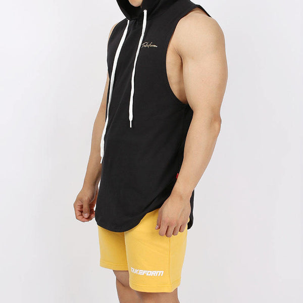 GYMMER MUSCLE TWINS MAXIMO SLEEVELESS TANK TOP HOODIE T SHIRT - boopdo