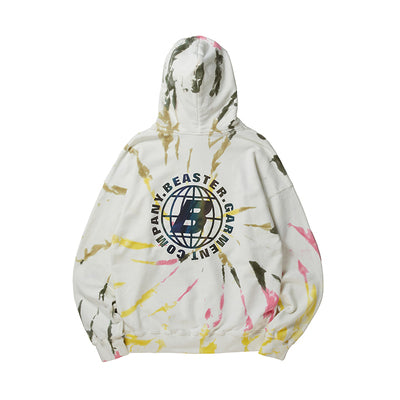 BEASTER COCA DEVIL GHOST EMOJI TIE DYED REFLECTIVE HOODIE SWEATSHIRT - boopdo