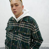 GONZA MANSTA URBAN STYLE PLAID QUILTED OUTDOOR THICK SHIRT - boopdo