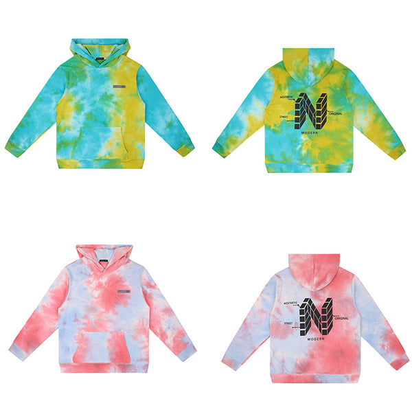 NFWYS BOOPDO DESIGN TIE DYED REFLECTIVE HOODED SWEATSHIRT - boopdo
