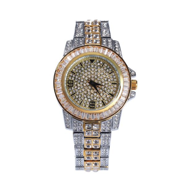ZICZA SOCIKA LUXURY DIAMOND LARGE DIAL RAPPER WATCH IN GOLD SILVER - boopdo