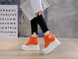 ZUZA OLD ROCK HIGH TOP CHUNKY PLATFORM CASUAL CANVAS SNEAKER - boopdo