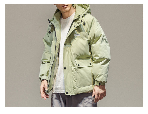 IVORY SWAGGER WOSHIHEC MULTI POCKET STREET CLOTHING HOODED JACKET - boopdo
