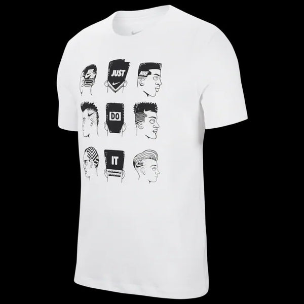 NIKE SPORTSWEAR JUST DO IT HAIRCUT LOGO T SHIRT IN WHITE CI6263 100 - boopdo