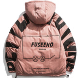 ATMOS FUSEEHO DIAGRAM VELCRO TAPE SLEEVE PADDED COTTON JACKET WITH HOODIE - boopdo