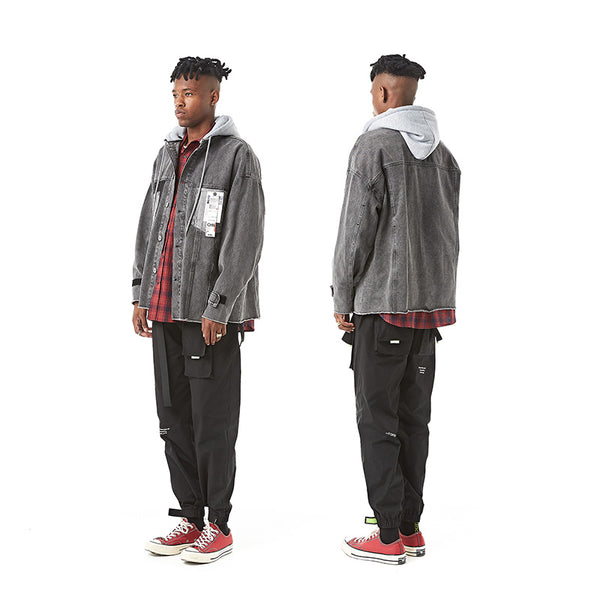 ZEPZU FERGO BEEDOO DETACHABLE HOODED DENIM JEAN JACKET - boopdo